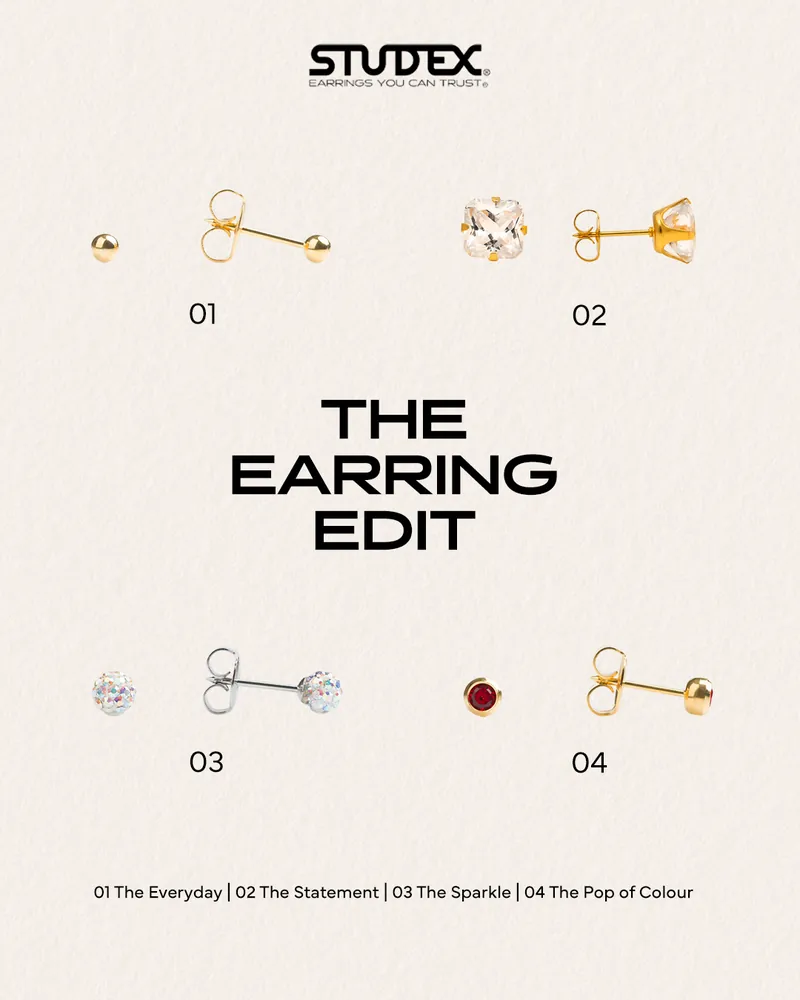 Post: the earring edit, four Studex styles